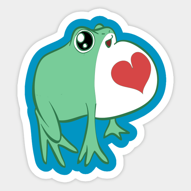 Green Love Frog Sticker by saradaboru